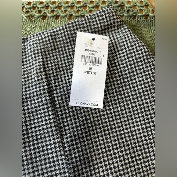 New Old Navy Black white houndstooth mini Skirt women’s medium 8 10 petite - Picture 5 of 7